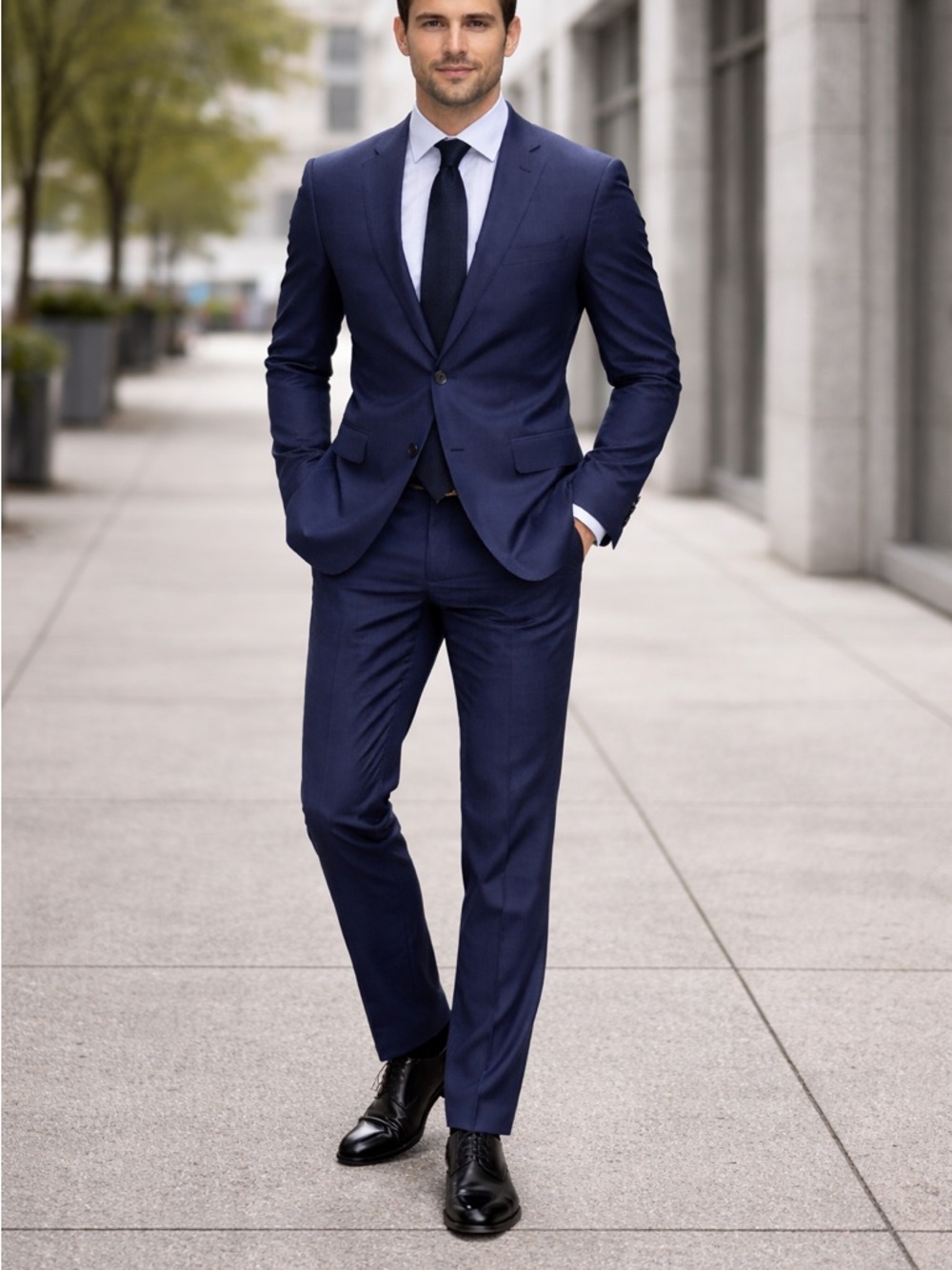 Jos. A. Bank Slim Fit Navy Blue Two-Piece Suit